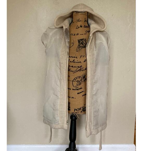 Vtg Hilda Ltd Wool Icelandic Zip Hooded Sweater Jacket Tie Belt Women's S - Picture 16 of 16